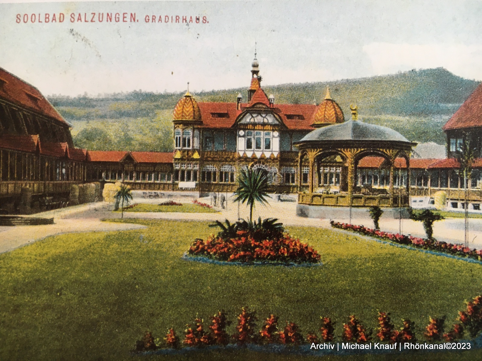 Gradierwerk Salzungen, historische Ansichtskarte um 1900